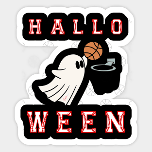 Basketball Ghost Halloween Sticker